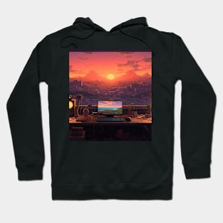 DJ Console DJ Set Computer Sunset Hoodie